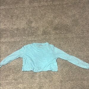 Katie J NYC Blue Long Sleeve Tee Soft Knit Casual